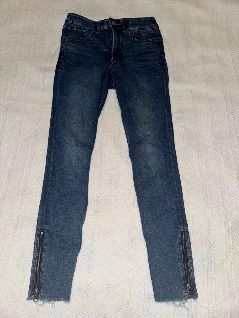 Express Stretch Skinny Jeans with Ankle Zippers -